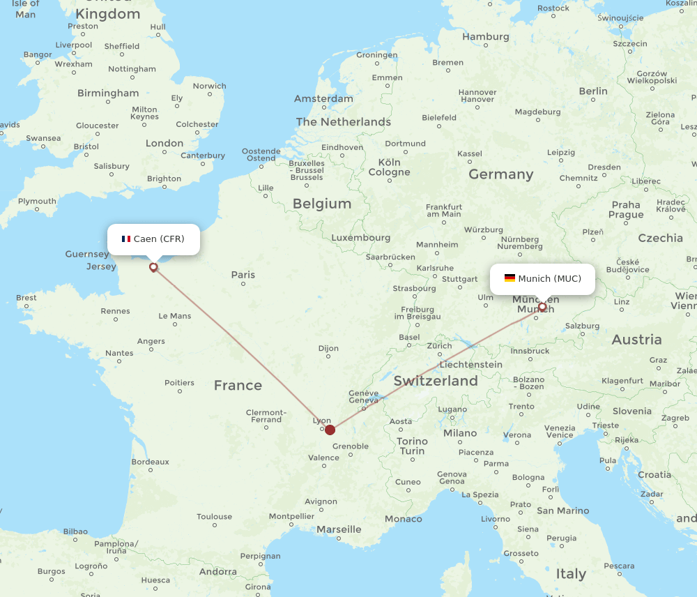 MUC-CFR flight routes