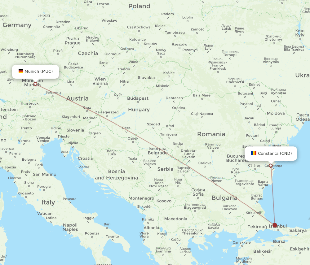 MUC-CND flight routes