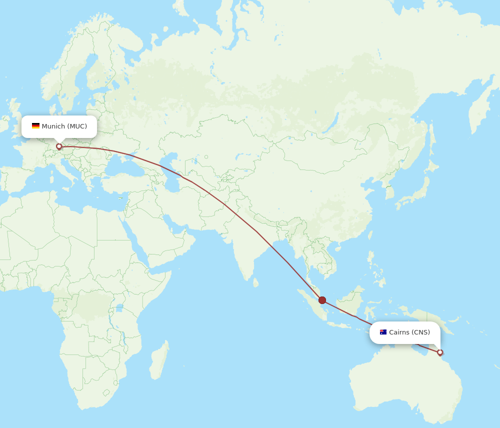 MUC-CNS flight routes