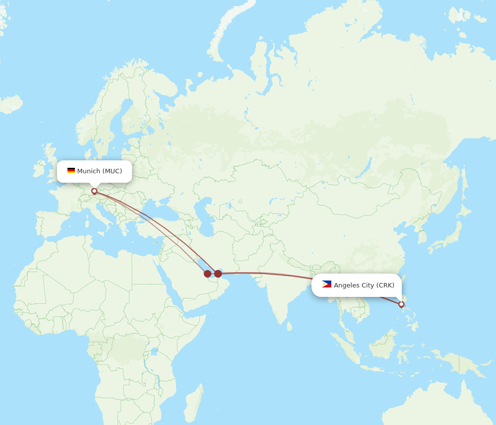 MUC-CRK flight routes