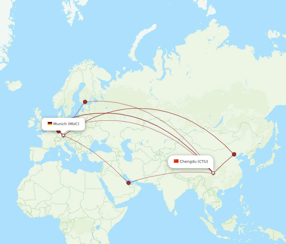 MUC-CTU flight routes