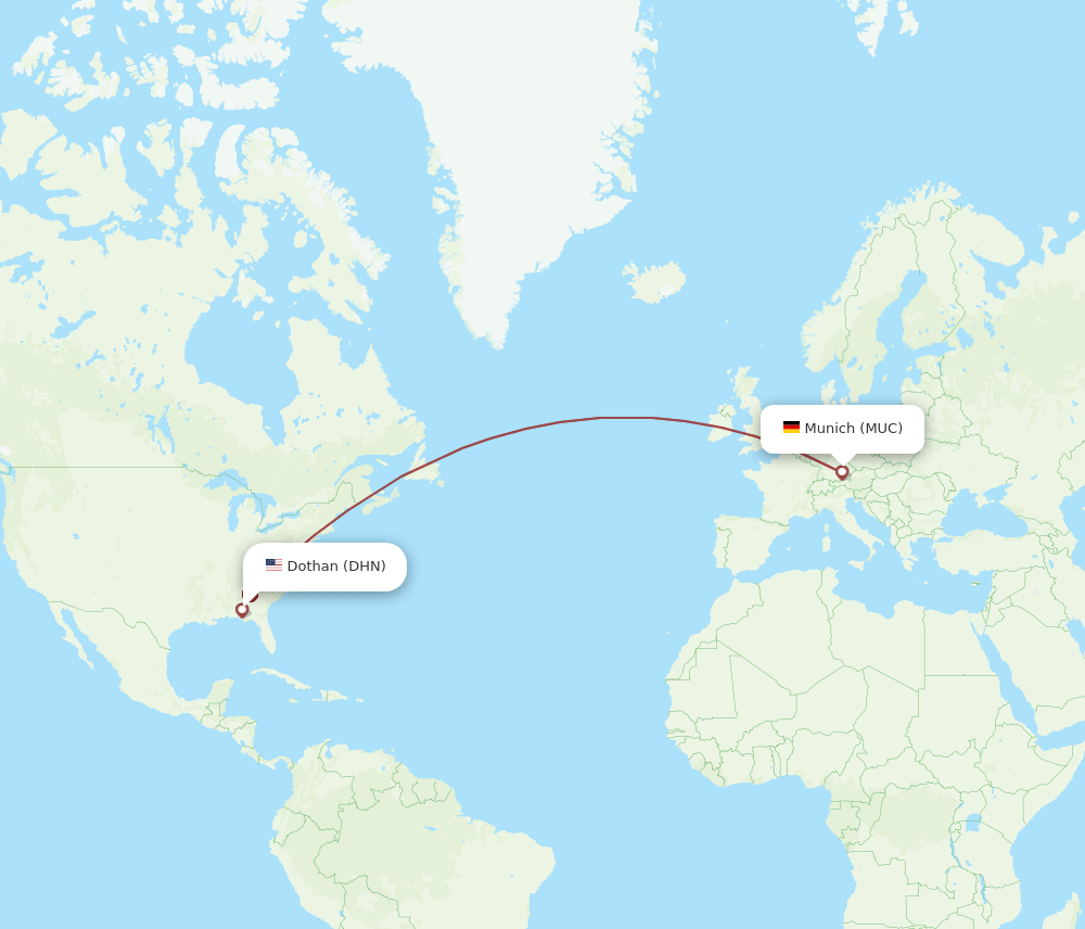 MUC-DHN flight routes