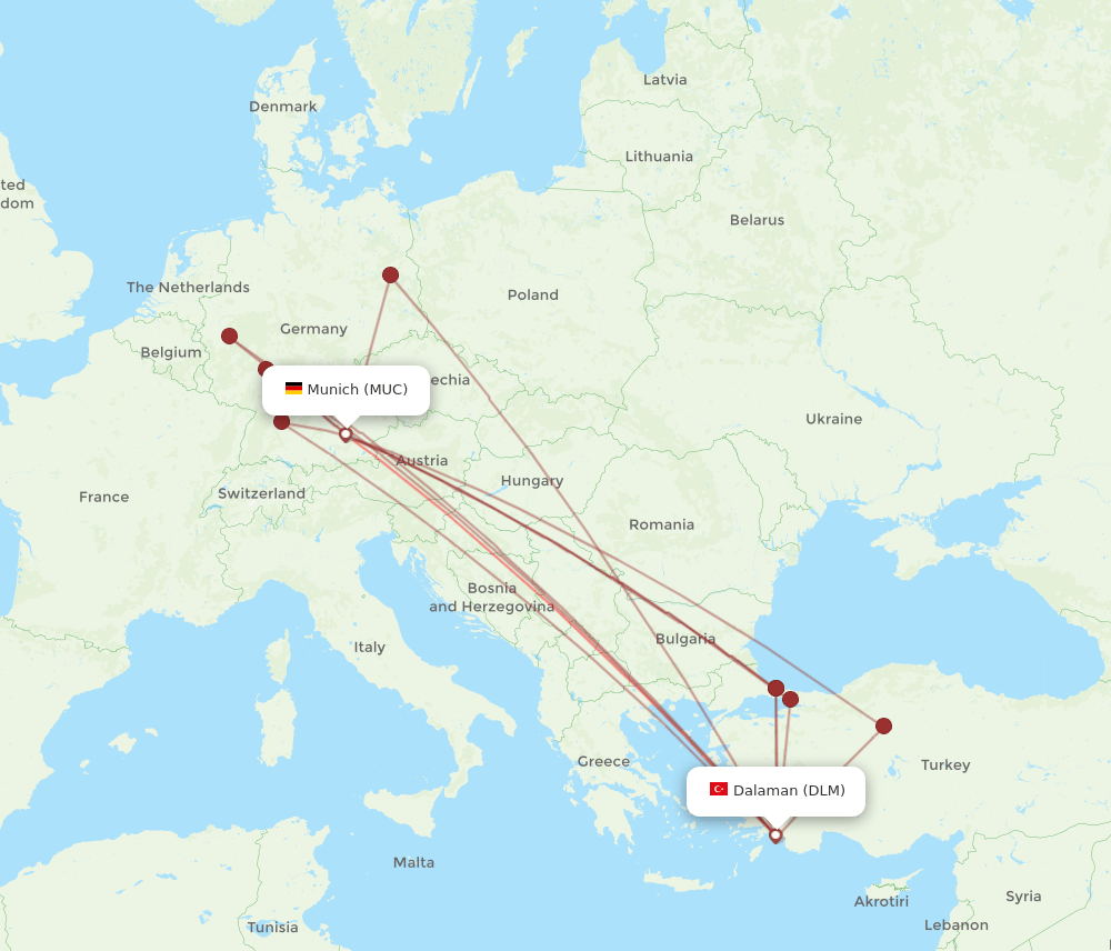 MUC-DLM flight routes