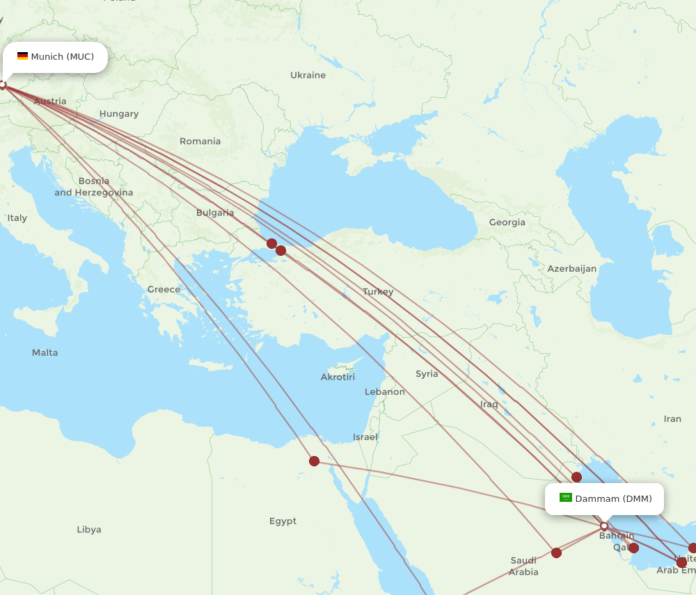 MUC-DMM flight routes