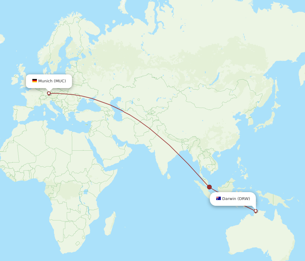 MUC-DRW flight routes