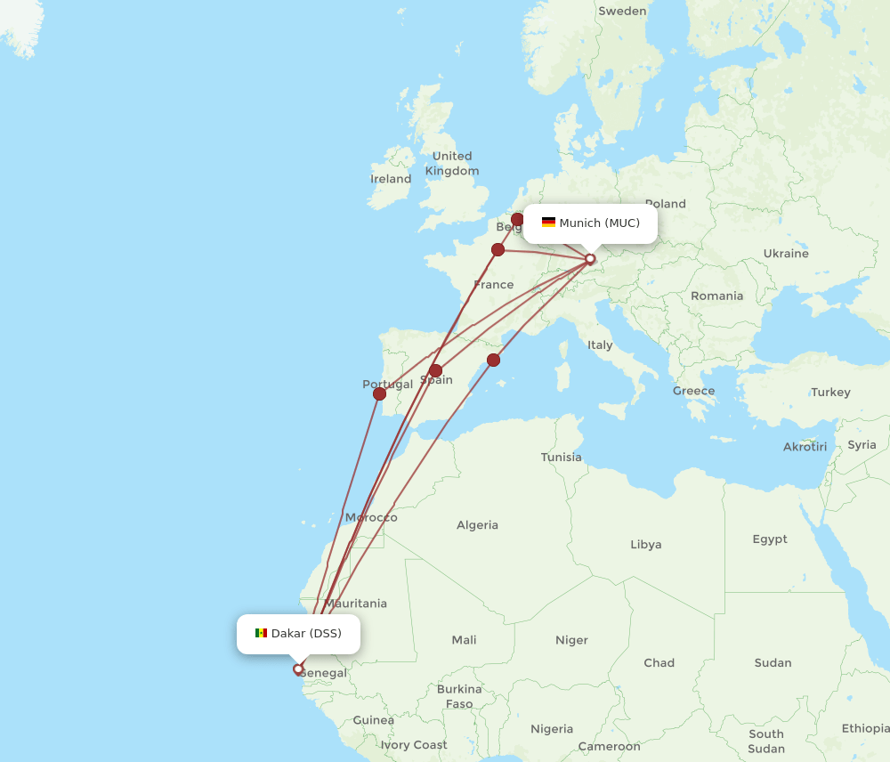 MUC-DSS flight routes