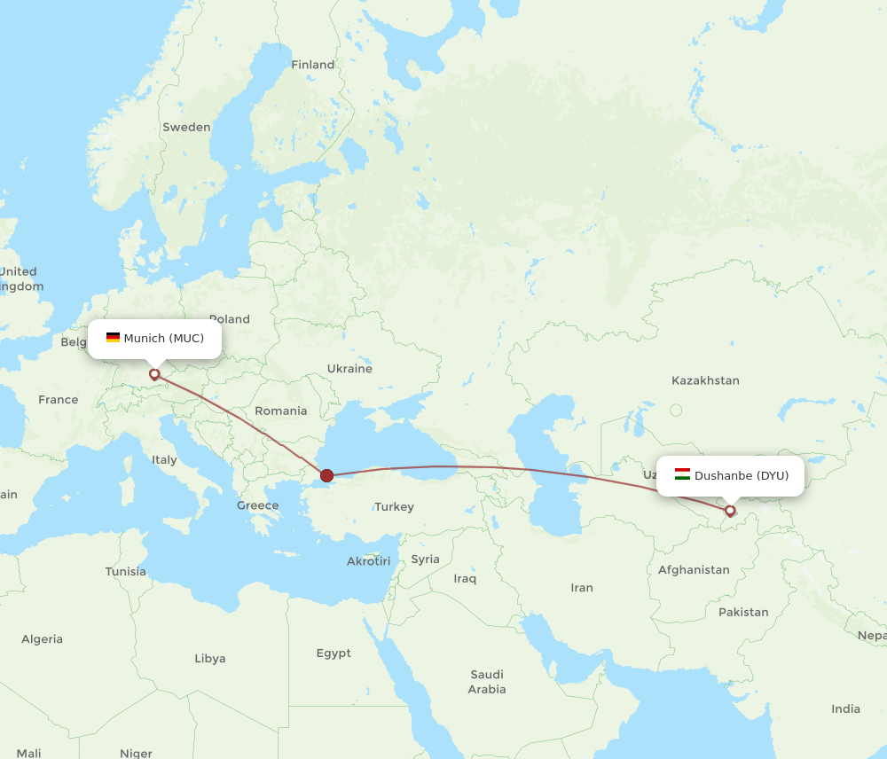 MUC-DYU flight routes