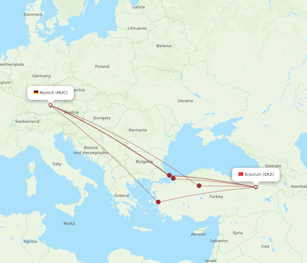 MUC-ERZ flight routes