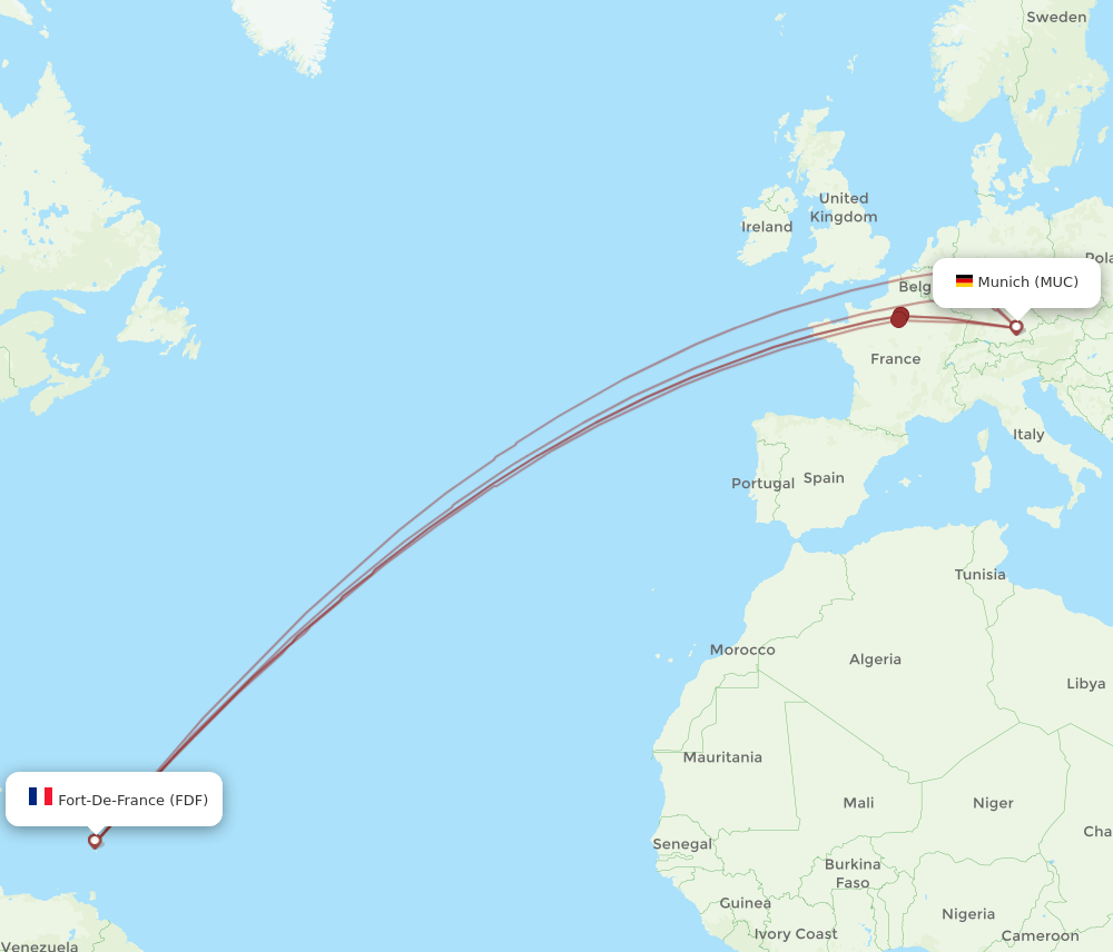 MUC-FDF flight routes