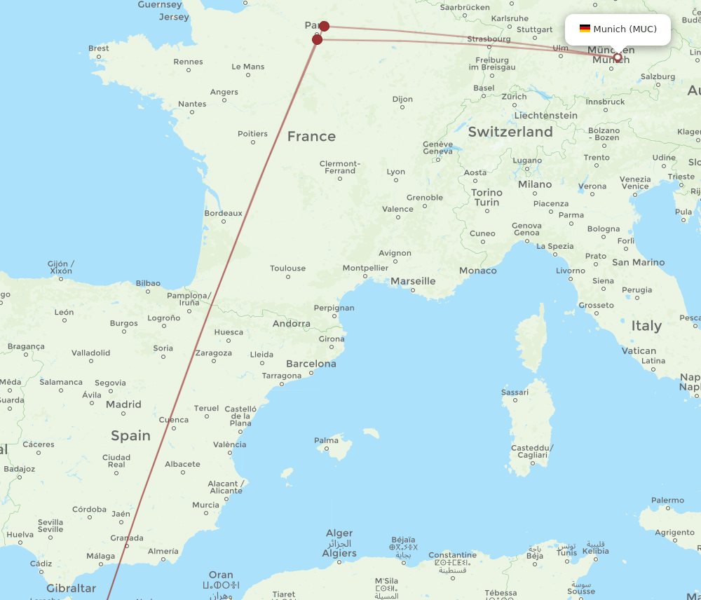 MUC-FEZ flight routes