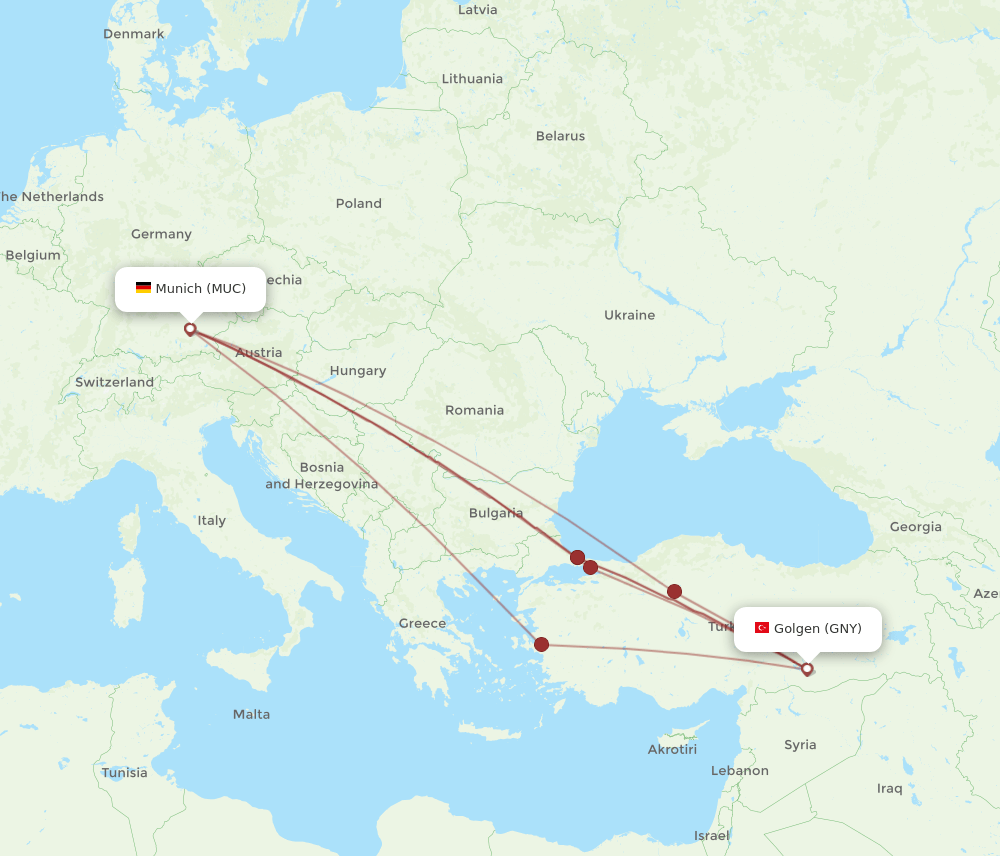 MUC-GNY flight routes