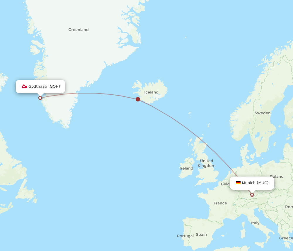 MUC-GOH flight routes