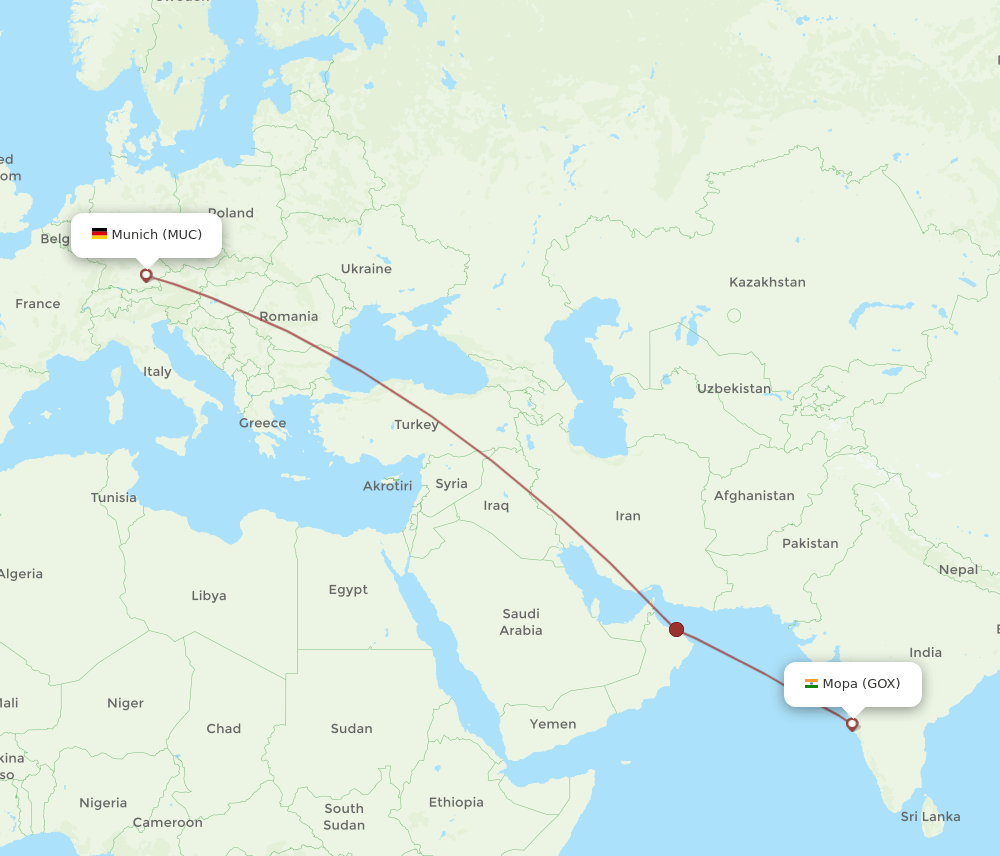 MUC-GOX flight routes