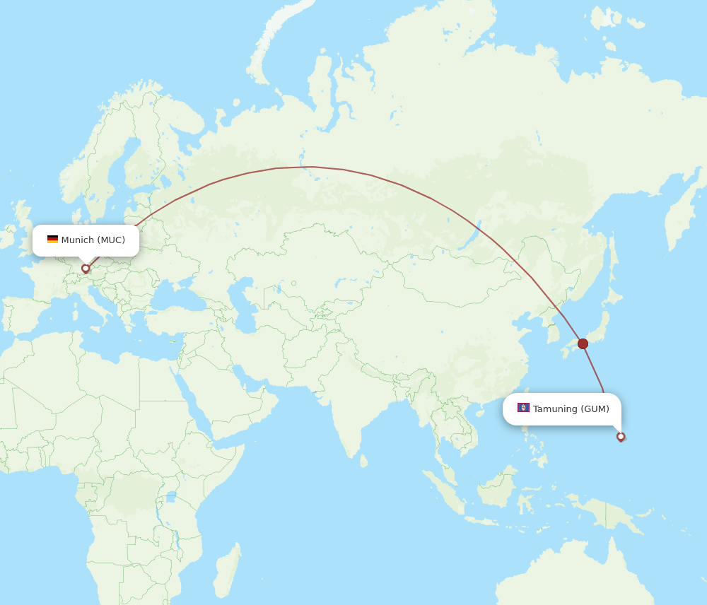 MUC-GUM flight routes