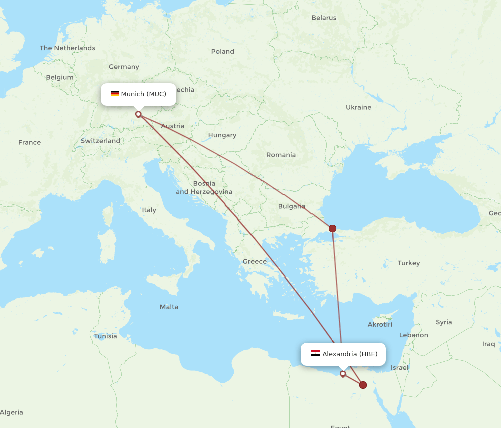 MUC-HBE flight routes
