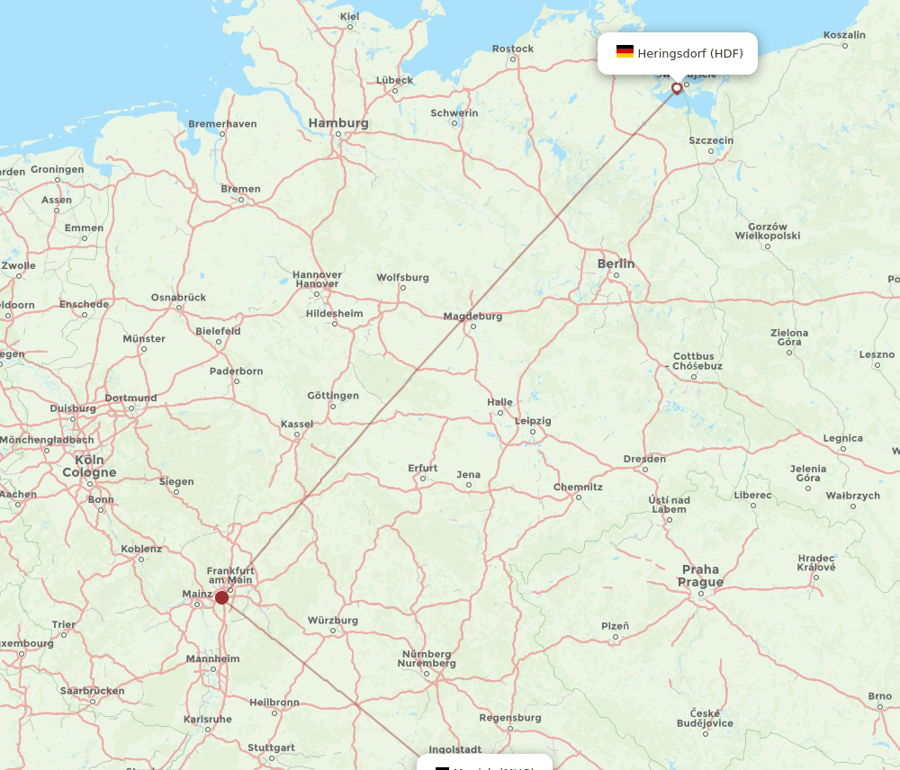 MUC-HDF flight routes