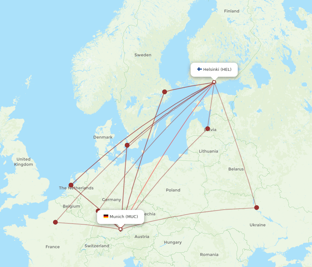 MUC-HEL flight routes