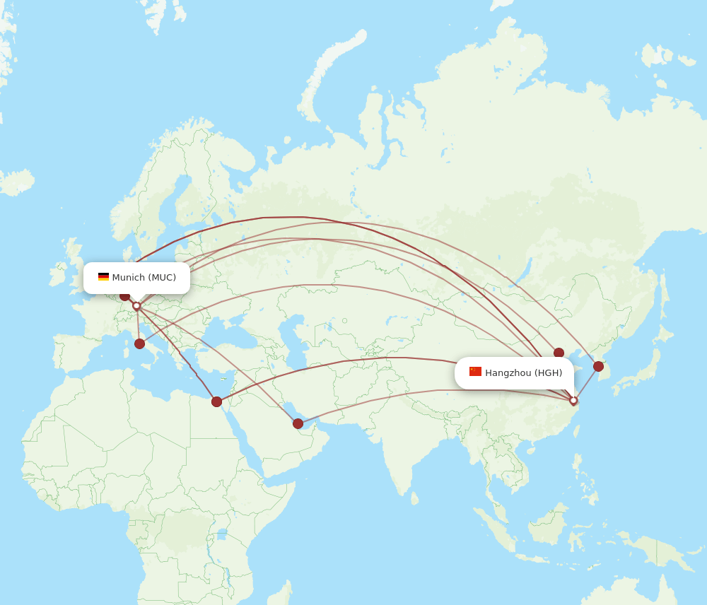MUC-HGH flight routes