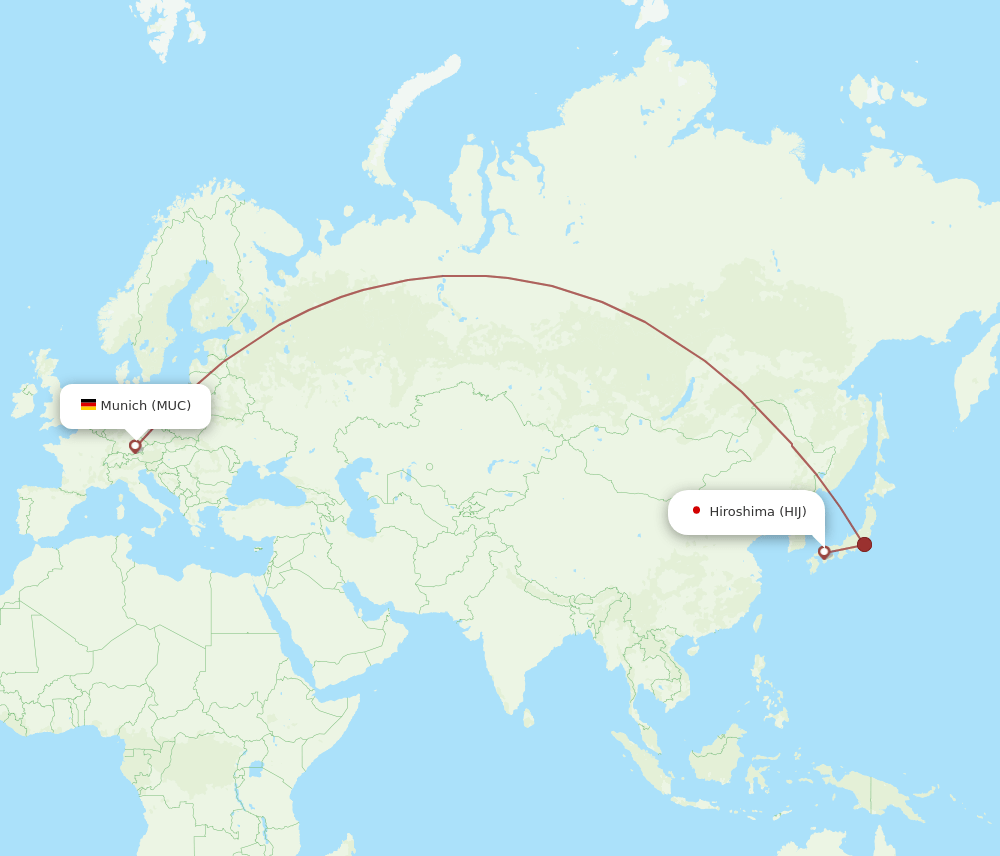 MUC-HIJ flight routes