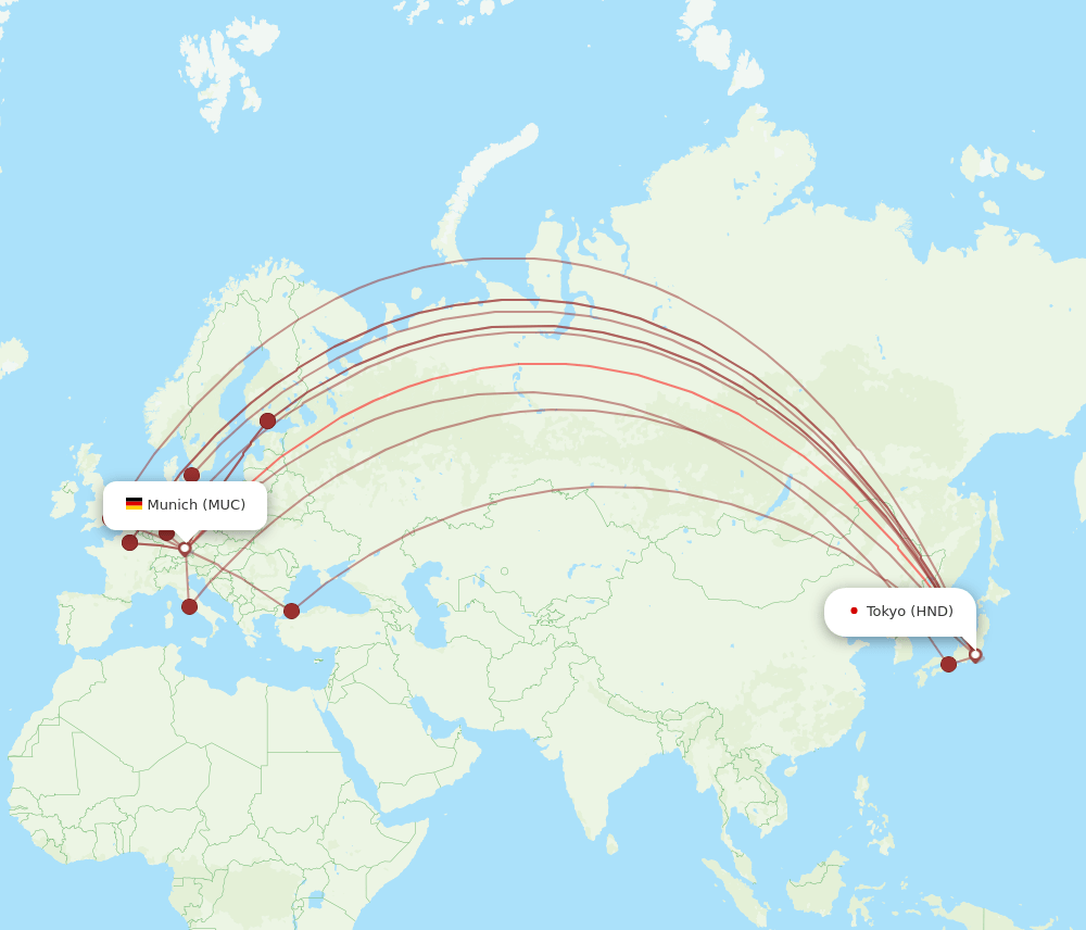 MUC-HND flight routes