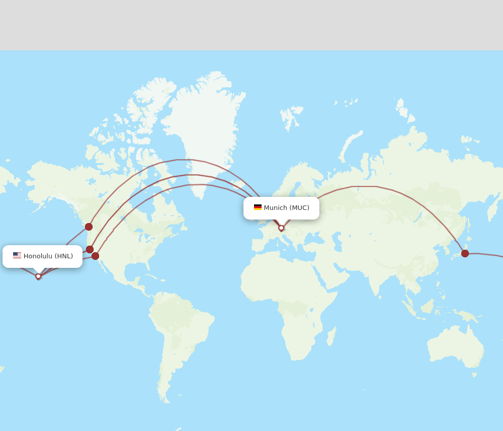 MUC-HNL flight routes