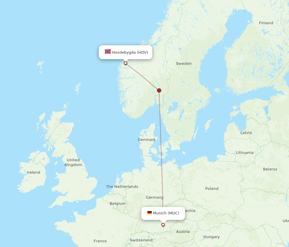 MUC-HOV flight routes
