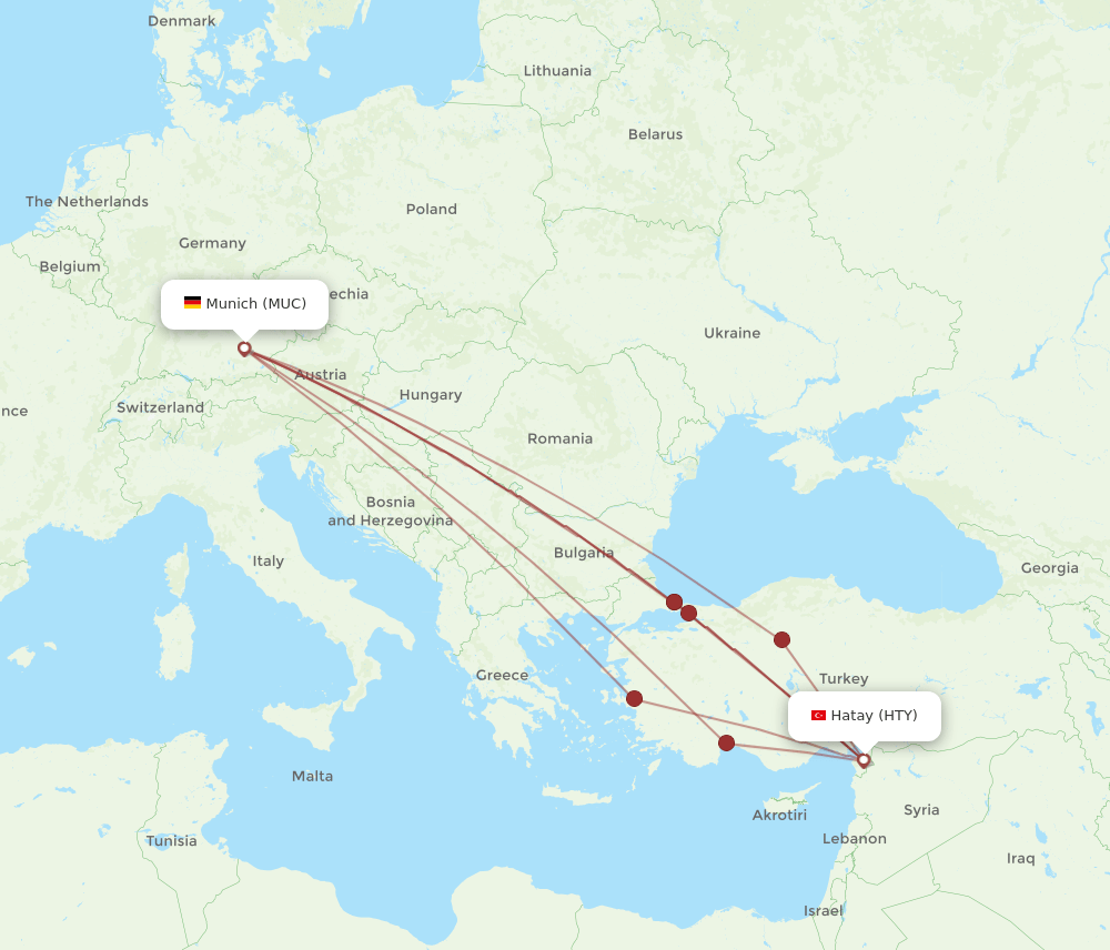 MUC-HTY flight routes