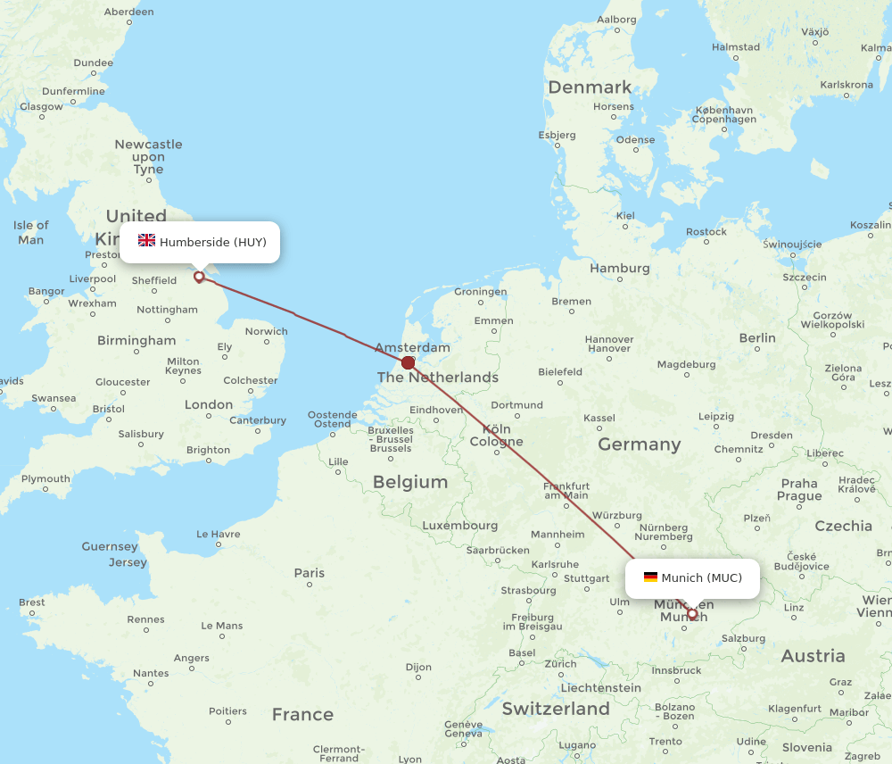 MUC-HUY flight routes