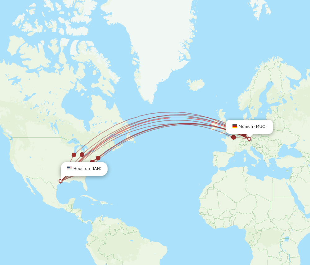 MUC-IAH flight routes