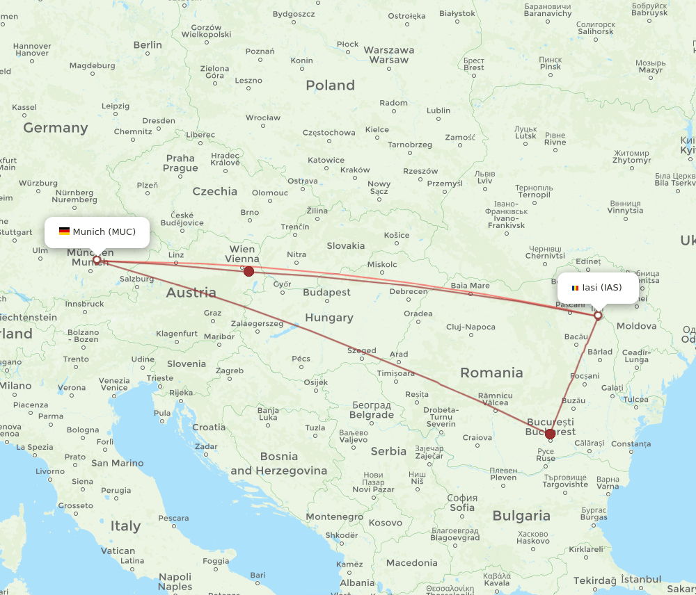 MUC-IAS flight routes