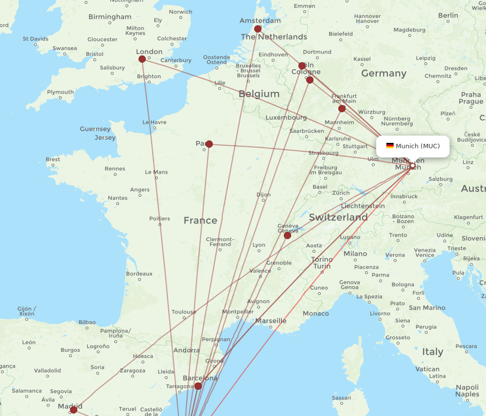 MUC-IBZ flight routes