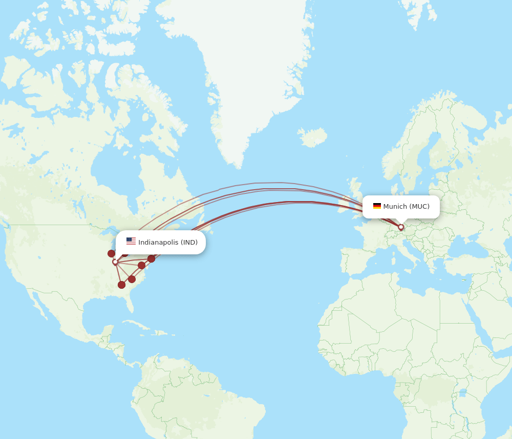 MUC-IND flight routes