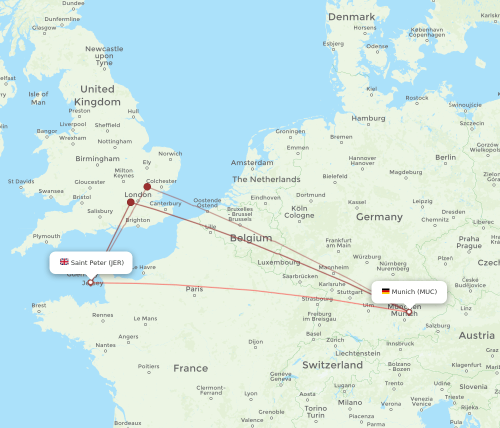 MUC-JER flight routes