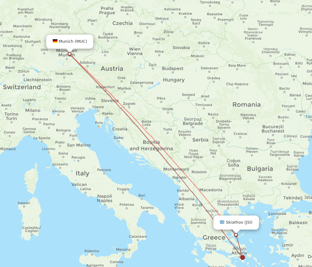 MUC-JSI flight routes