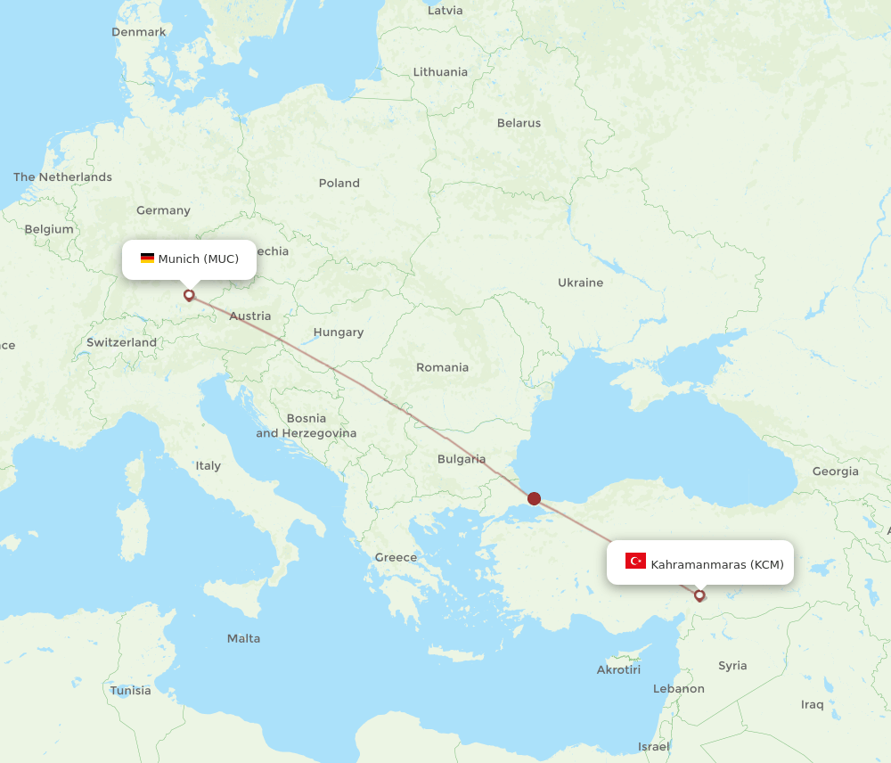 MUC-KCM flight routes