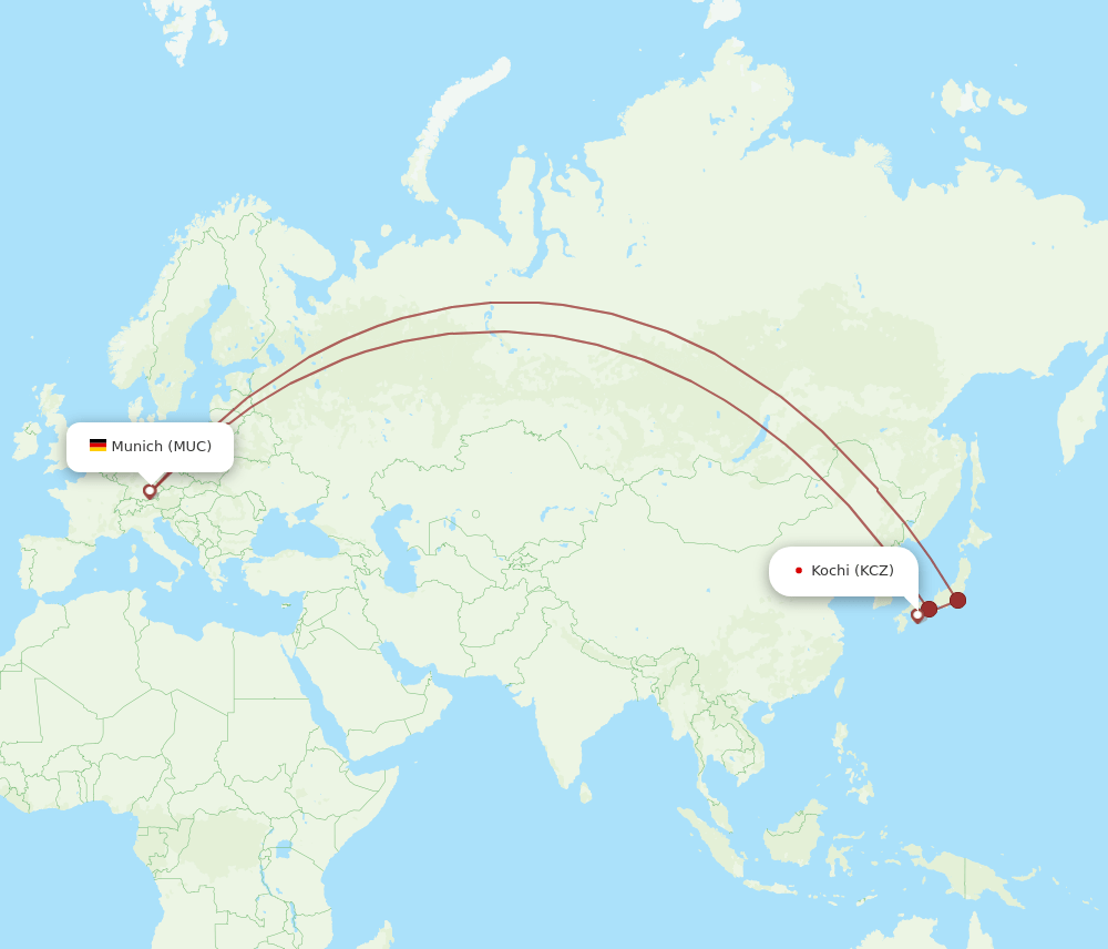 MUC-KCZ flight routes