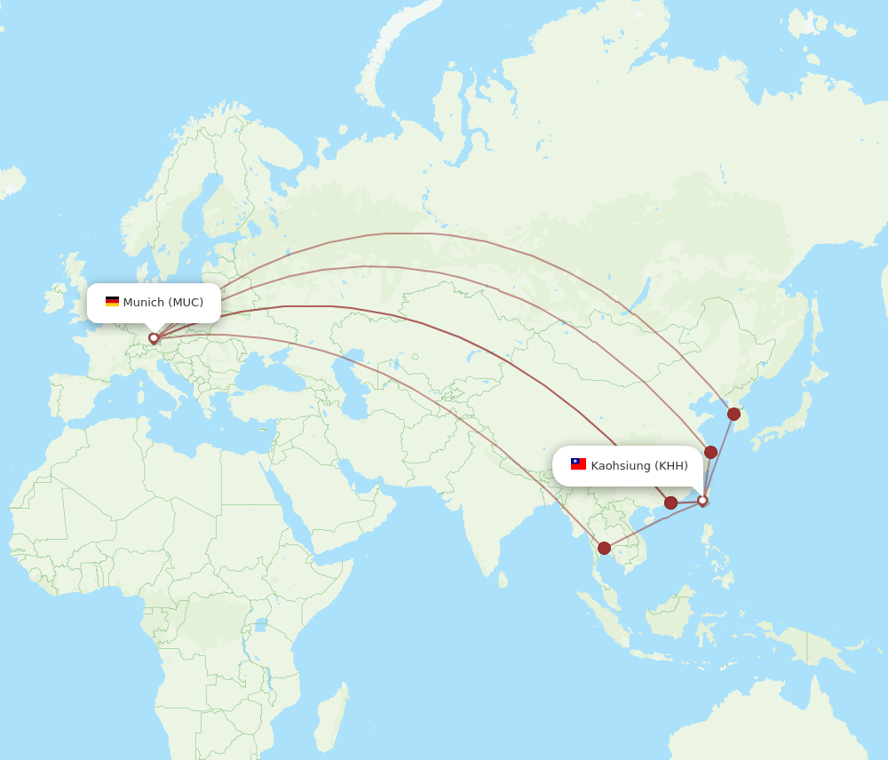 MUC-KHH flight routes