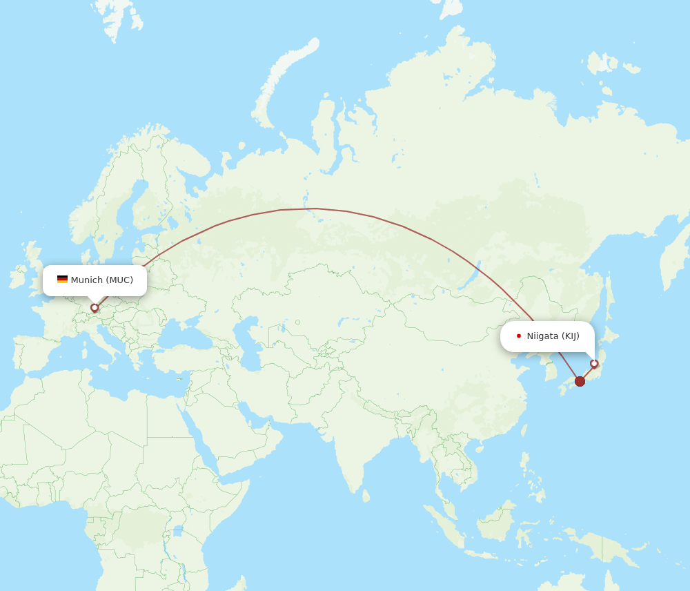 MUC-KIJ flight routes