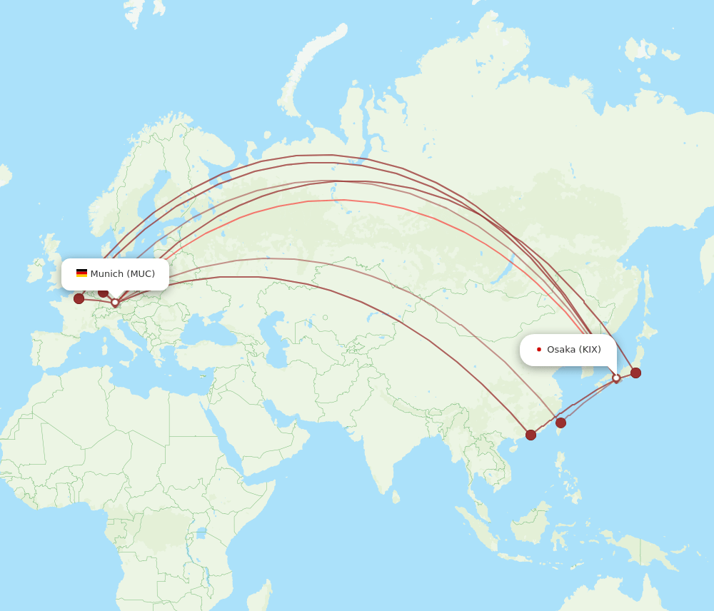 MUC-KIX flight routes