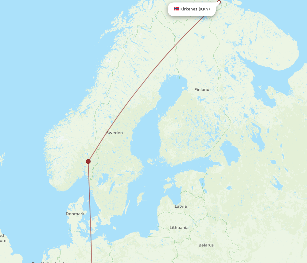 MUC-KKN flight routes