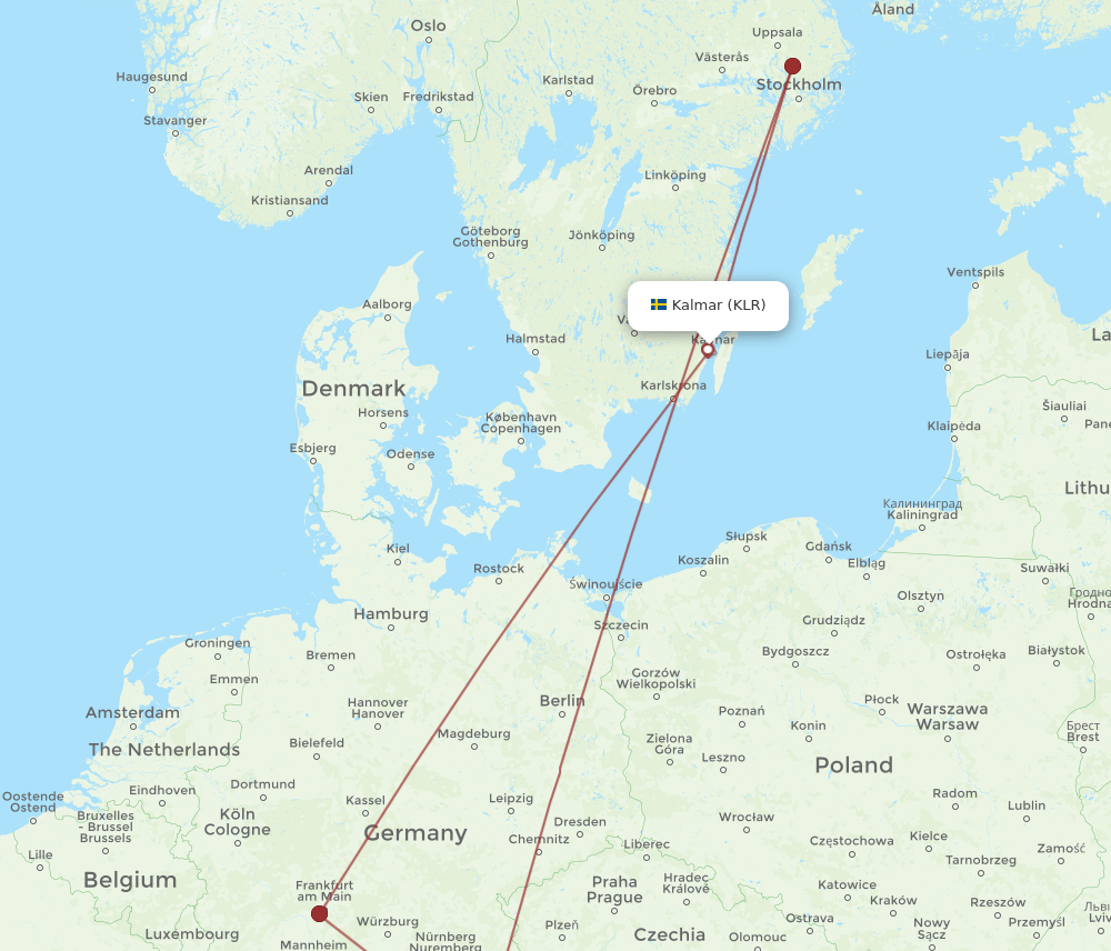 MUC-KLR flight routes