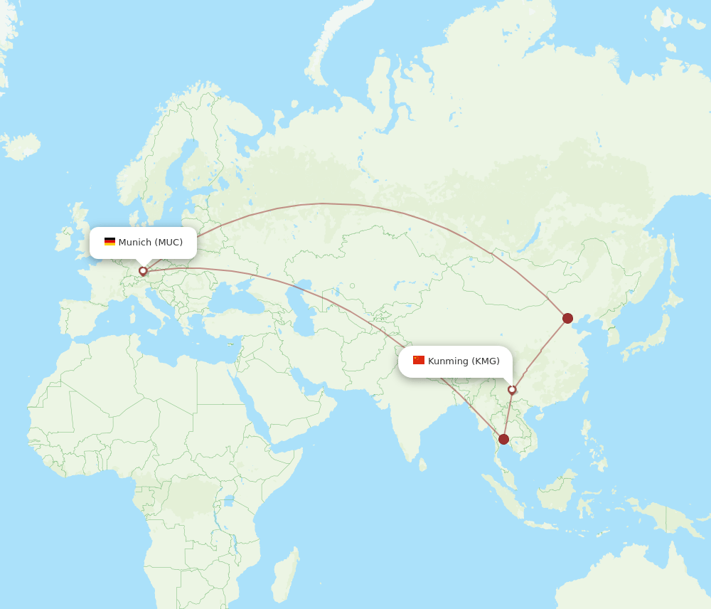 MUC-KMG flight routes