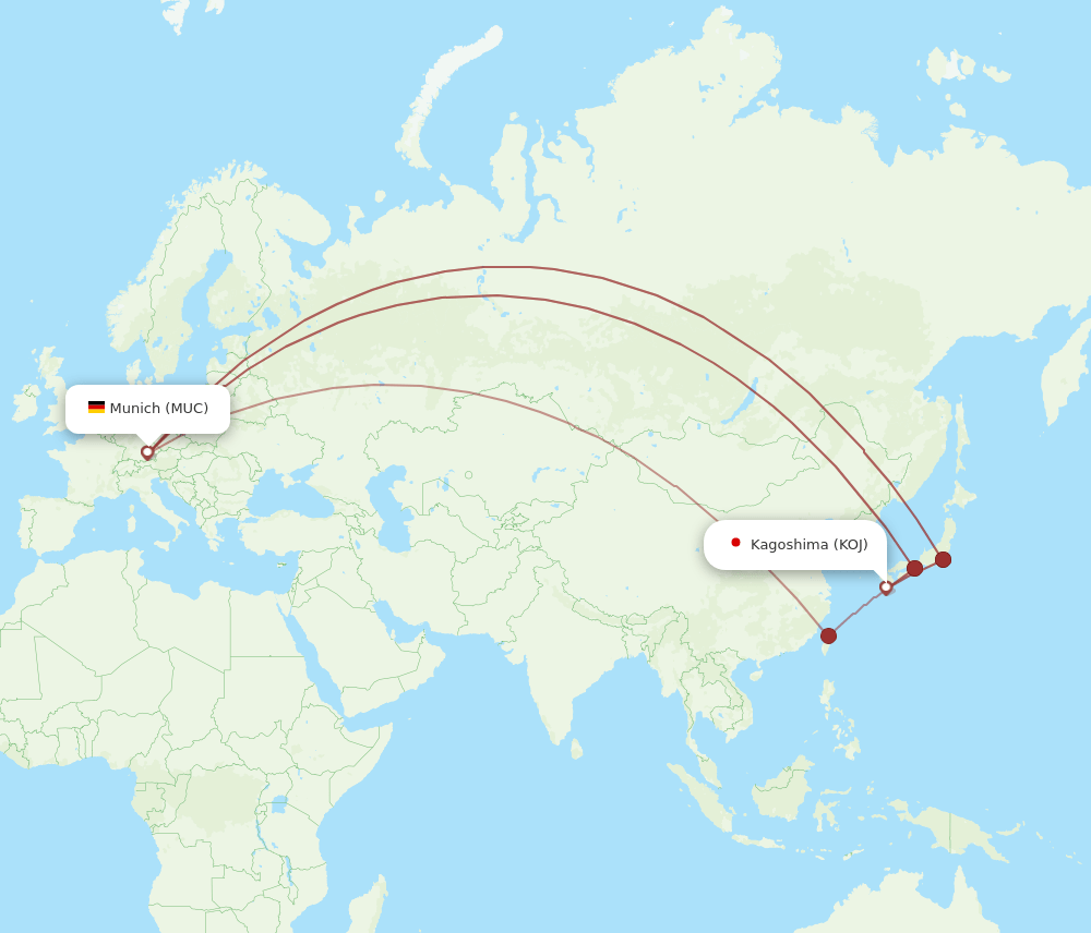 MUC-KOJ flight routes