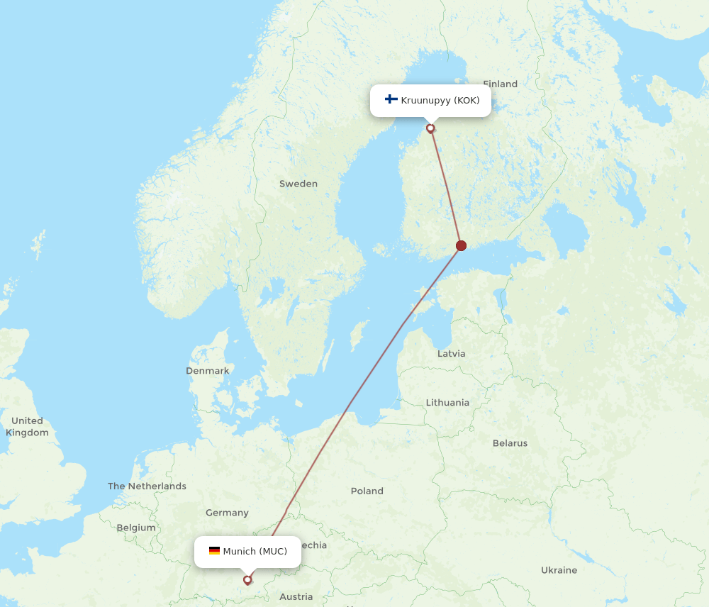 MUC-KOK flight routes