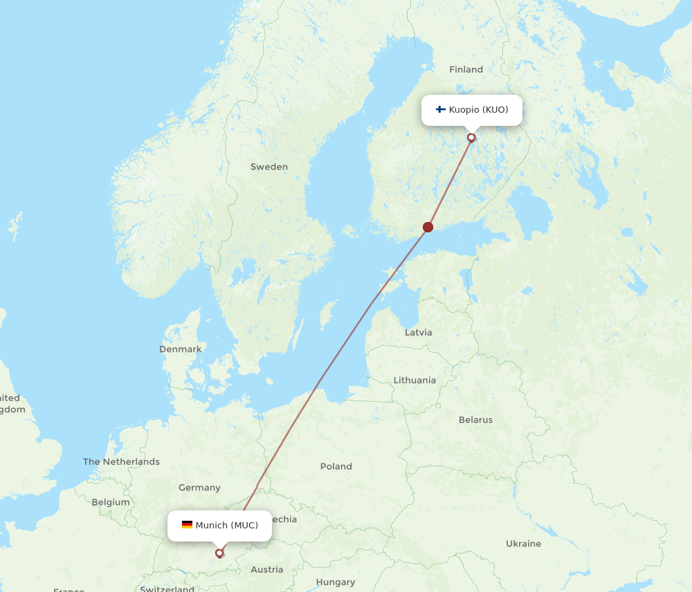 MUC-KUO flight routes
