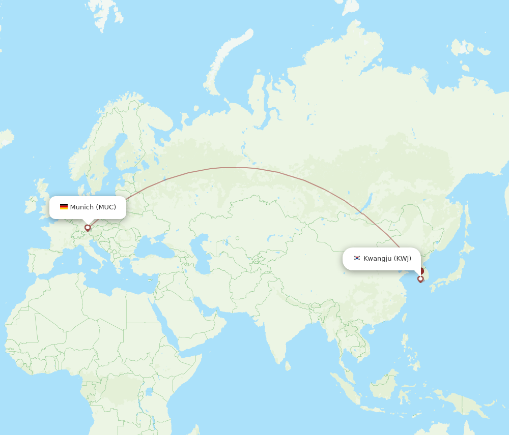 MUC-KWJ flight routes