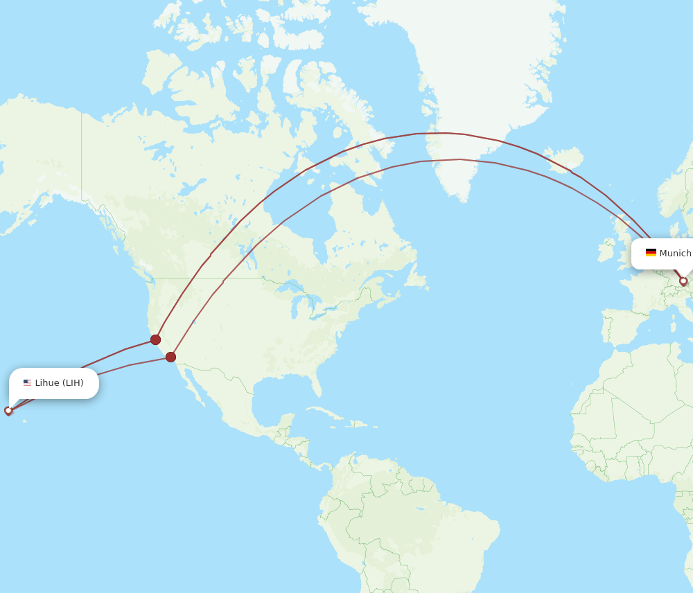 MUC-LIH flight routes
