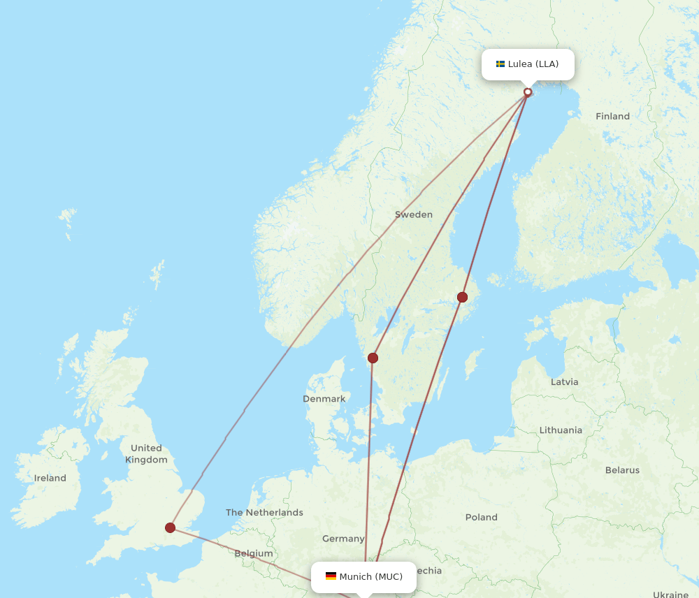 MUC-LLA flight routes