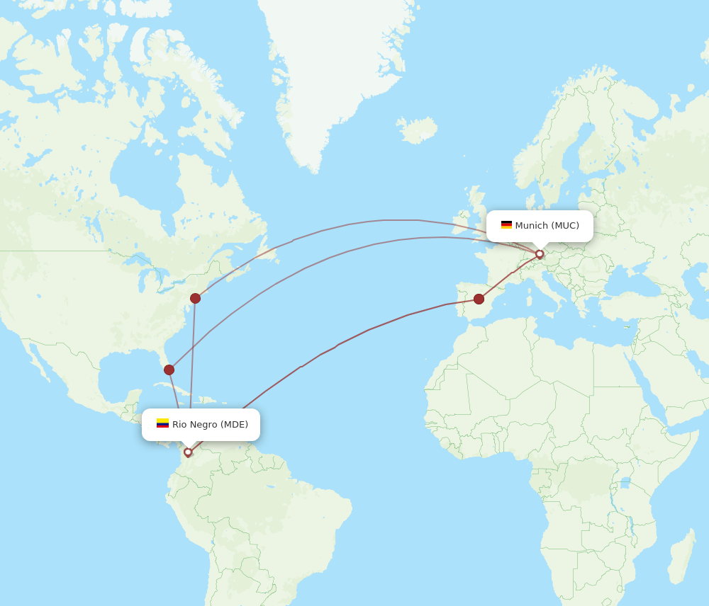 MUC-MDE flight routes