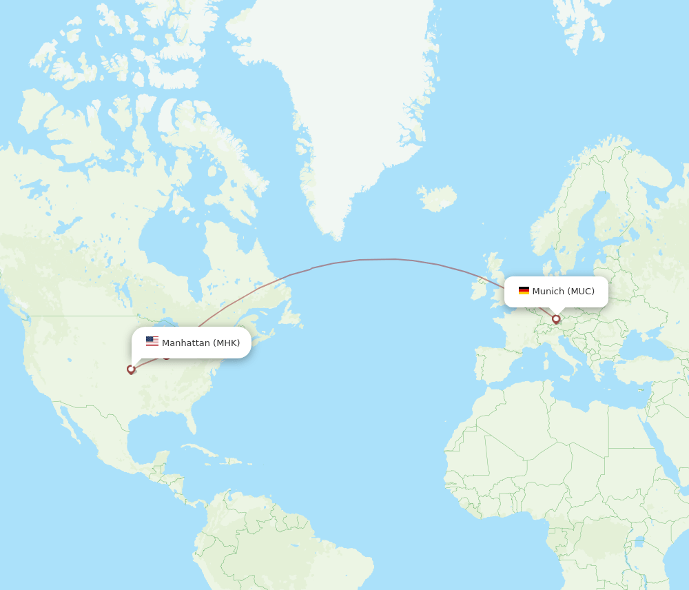 MUC to MHK flights and routes map